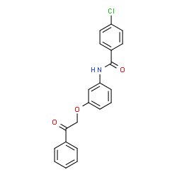 ChemSpider 2D Image | 4-Chloro-N-[3-(2-oxo-2-phenylethoxy)phenyl]benzamide | C21H16ClNO3