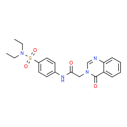 ChemSpider 2D Image | N-[4-(Diethylsulfamoyl)phenyl]-2-(4-oxo-3(4H)-quinazolinyl)acetamide | C20H22N4O4S