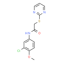ChemSpider 2D Image | N-(3-Chloro-4-methoxyphenyl)-2-(2-pyrimidinylsulfanyl)acetamide | C13H12ClN3O2S