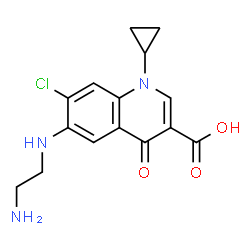 ChemSpider 2D Image | 6-[(2-Aminoethyl)amino]-7-chloro-1-cyclopropyl-4-oxo-1,4-dihydro-3-quinolinecarboxylic acid | C15H16ClN3O3