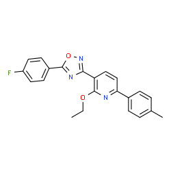 ChemSpider 2D Image | 2-Ethoxy-3-[5-(4-fluorophenyl)-1,2,4-oxadiazol-3-yl]-6-(4-methylphenyl)pyridine | C22H18FN3O2