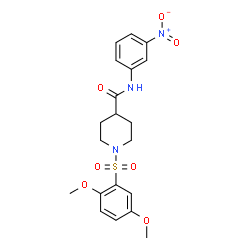 ChemSpider 2D Image | 1-[(2,5-Dimethoxyphenyl)sulfonyl]-N-(3-nitrophenyl)-4-piperidinecarboxamide | C20H23N3O7S
