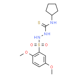 ChemSpider 2D Image | N-Cyclopentyl-2-[(2,5-dimethoxyphenyl)sulfonyl]hydrazinecarbothioamide | C14H21N3O4S2