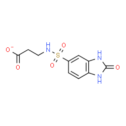 ChemSpider 2D Image | 3-{[(2-Oxo-2,3-dihydro-1H-benzimidazol-5-yl)sulfonyl]amino}propanoate | C10H10N3O5S