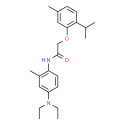 ChemSpider 2D Image | N-[4-(Diethylamino)-2-methylphenyl]-2-(2-isopropyl-5-methylphenoxy)acetamide | C23H32N2O2
