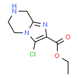 ChemSpider 2D Image | Ethyl 3-chloro-5,6,7,8-tetrahydroimidazo[1,2-a]pyrazine-2-carboxylate | C9H12ClN3O2