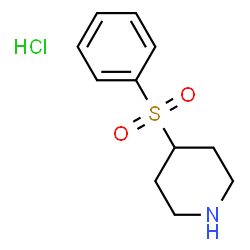 ChemSpider 2D Image | 4-benzenesulfonylpiperidine hydrochloride | C11H16ClNO2S
