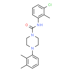 ChemSpider 2D Image | N-(3-Chloro-2-methylphenyl)-4-(2,3-dimethylphenyl)-1-piperazinecarboxamide | C20H24ClN3O