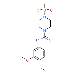 ChemSpider 2D Image | N-(3,4-Dimethoxyphenyl)-4-(methylsulfonyl)-1-piperazinecarbothioamide | C14H21N3O4S2