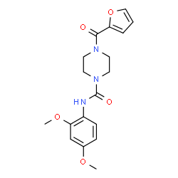 ChemSpider 2D Image | N-(2,4-Dimethoxyphenyl)-4-(2-furoyl)-1-piperazinecarboxamide | C18H21N3O5