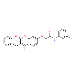 ChemSpider 2D Image | 2-[(3-Benzyl-4-methyl-2-oxo-2H-chromen-7-yl)oxy]-N-(3,5-dimethylphenyl)acetamide | C27H25NO4