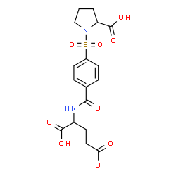 ChemSpider 2D Image | N-{4-[(2-Carboxy-1-pyrrolidinyl)sulfonyl]benzoyl}glutamic acid | C17H20N2O9S
