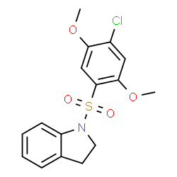 ChemSpider 2D Image | 1-[(4-Chloro-2,5-dimethoxyphenyl)sulfonyl]indoline | C16H16ClNO4S
