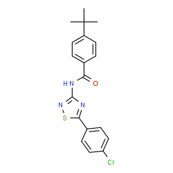 ChemSpider 2D Image | N-[5-(4-Chlorophenyl)-1,2,4-thiadiazol-3-yl]-4-(2-methyl-2-propanyl)benzamide | C19H18ClN3OS