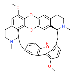 ChemSpider 2D Image | (8S,21S)-13,27-Dimethoxy-7,22-dimethyl-29,31-dioxa-7,22-diazaoctacyclo[19.9.3.1~4,30~.1~10,14~.1~15,19~.0~3,8~.0~25,33~.0~28,32~]hexatriaconta-1,3,10(36),11,13,15(35),16,18,25,27,30(34),32-dodecaen-16
-ol | C36H36N2O5