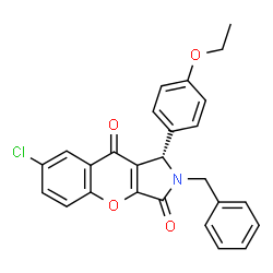 ChemSpider 2D Image | (1S)-2-Benzyl-7-chloro-1-(4-ethoxyphenyl)-1,2-dihydrochromeno[2,3-c]pyrrole-3,9-dione | C26H20ClNO4