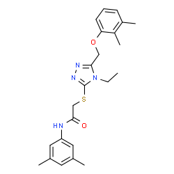 ChemSpider 2D Image | 2-({5-[(2,3-Dimethylphenoxy)methyl]-4-ethyl-4H-1,2,4-triazol-3-yl}sulfanyl)-N-(3,5-dimethylphenyl)acetamide | C23H28N4O2S