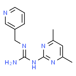 ChemSpider 2D Image | 1-(4,6-Dimethyl-2-pyrimidinyl)-2-(3-pyridinylmethyl)guanidine | C13H16N6