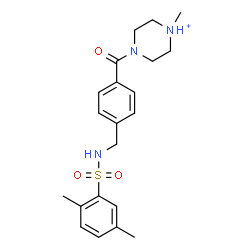 ChemSpider 2D Image | 4-[4-({[(2,5-Dimethylphenyl)sulfonyl]amino}methyl)benzoyl]-1-methylpiperazin-1-ium | C21H28N3O3S