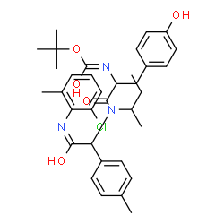 ChemSpider 2D Image | N-sec-Butyl-N-{2-[(2-chloro-6-methylphenyl)amino]-1-(4-methylphenyl)-2-oxoethyl}-Nalpha-{[(2-methyl-2-propanyl)oxy]carbonyl}tyrosinamide | C34H42ClN3O5