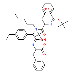 ChemSpider 2D Image | 2-Methyl-2-propanyl N-{(4-ethylphenyl)[(N-{[(2-methyl-2-propanyl)oxy]carbonyl}phenylalanyl)(pentyl)amino]acetyl}phenylalaninate | C42H57N3O6