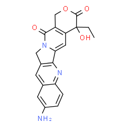ChemSpider 2D Image | 9-Amino-4-ethyl-4-hydroxy-1H-pyrano[3',4':6,7]indolizino[1,2-b]quinoline-3,14(4H,12H)-dione | C20H17N3O4
