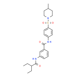ChemSpider 2D Image | 3-[(2-Ethylbutanoyl)amino]-N-{4-[(4-methyl-1-piperidinyl)sulfonyl]phenyl}benzamide | C25H33N3O4S