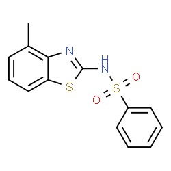ChemSpider 2D Image | N-(4-Methyl-1,3-benzothiazol-2-yl)benzenesulfonamide | C14H12N2O2S2