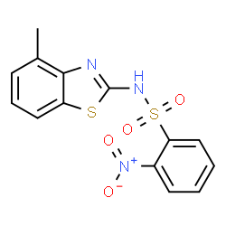 ChemSpider 2D Image | N-(4-Methyl-1,3-benzothiazol-2-yl)-2-nitrobenzenesulfonamide | C14H11N3O4S2