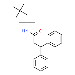 ChemSpider 2D Image | 3,3-Diphenyl-N-(2,4,4-trimethyl-2-pentanyl)propanamide | C23H31NO