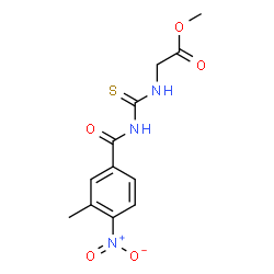 ChemSpider 2D Image | Methyl N-[(3-methyl-4-nitrobenzoyl)carbamothioyl]glycinate | C12H13N3O5S