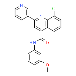 ChemSpider 2D Image | 8-Chloro-N-(3-methoxyphenyl)-2-(3-pyridinyl)-4-quinolinecarboxamide | C22H16ClN3O2