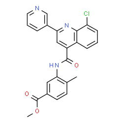 ChemSpider 2D Image | Methyl 3-({[8-chloro-2-(3-pyridinyl)-4-quinolinyl]carbonyl}amino)-4-methylbenzoate | C24H18ClN3O3