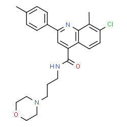 ChemSpider 2D Image | 7-Chloro-8-methyl-2-(4-methylphenyl)-N-[3-(4-morpholinyl)propyl]-4-quinolinecarboxamide | C25H28ClN3O2