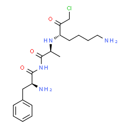 ChemSpider 2D Image | N-[(2S)-2-{[(3S)-7-Amino-1-chloro-2-oxo-3-heptanyl]amino}propanoyl]-L-phenylalaninamide | C19H29ClN4O3
