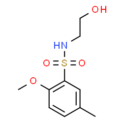 ChemSpider 2D Image | N-(2-Hydroxyethyl)-2-methoxy-5-methylbenzenesulfonamide | C10H15NO4S