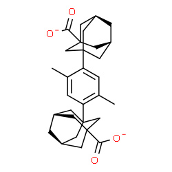 ChemSpider 2D Image | (5R,7S,5'R,7'S)-3,3'-(2,5-Dimethyl-1,4-phenylene)di(1-adamantanecarboxylate) | C30H36O4