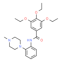 ChemSpider 2D Image | 3,4,5-Triethoxy-N-[2-(4-methyl-1-piperazinyl)phenyl]benzamide | C24H33N3O4