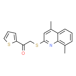 ChemSpider 2D Image | 2-[(4,8-Dimethyl-2-quinolinyl)sulfanyl]-1-(2-thienyl)ethanone | C17H15NOS2
