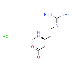 ChemSpider 2D Image | (3S)-5-[(Diaminomethylene)amino]-3-(methylamino)pentanoic acid hydrochloride (1:1) | C7H17ClN4O2