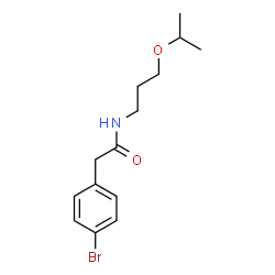 ChemSpider 2D Image | 2-(4-Bromophenyl)-N-(3-isopropoxypropyl)acetamide | C14H20BrNO2