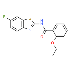 ChemSpider 2D Image | 2-Ethoxy-N-(6-fluoro-1,3-benzothiazol-2-yl)benzamide | C16H13FN2O2S