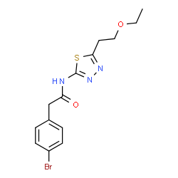 ChemSpider 2D Image | 2-(4-Bromophenyl)-N-[5-(2-ethoxyethyl)-1,3,4-thiadiazol-2-yl]acetamide | C14H16BrN3O2S