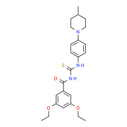 ChemSpider 2D Image | 3,5-Diethoxy-N-{[4-(4-methyl-1-piperidinyl)phenyl]carbamothioyl}benzamide | C24H31N3O3S