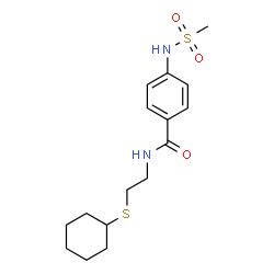 ChemSpider 2D Image | N-[2-(Cyclohexylsulfanyl)ethyl]-4-[(methylsulfonyl)amino]benzamide | C16H24N2O3S2
