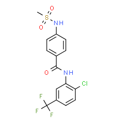 ChemSpider 2D Image | N-[2-Chloro-5-(trifluoromethyl)phenyl]-4-[(methylsulfonyl)amino]benzamide | C15H12ClF3N2O3S