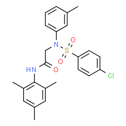 ChemSpider 2D Image | N~2~-[(4-Chlorophenyl)sulfonyl]-N-mesityl-N~2~-(3-methylphenyl)glycinamide | C24H25ClN2O3S