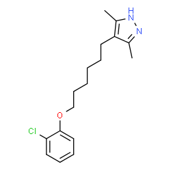 ChemSpider 2D Image | 4-[6-(2-Chlorophenoxy)hexyl]-3,5-dimethyl-1H-pyrazole | C17H23ClN2O