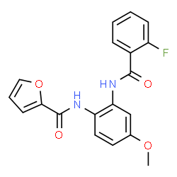 ChemSpider 2D Image | N-{2-[(2-Fluorobenzoyl)amino]-4-methoxyphenyl}-2-furamide | C19H15FN2O4