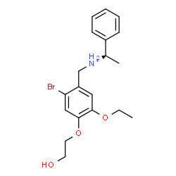 ChemSpider 2D Image | (1S)-N-[2-Bromo-5-ethoxy-4-(2-hydroxyethoxy)benzyl]-1-phenylethanaminium | C19H25BrNO3